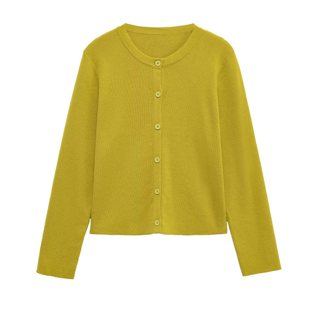 Casual knitted jacket for women with fine button details Lune London