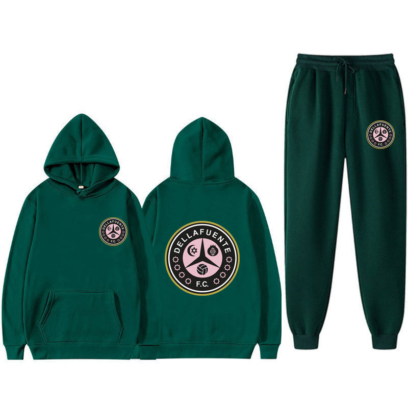 Women's comfortable leisure lounge suit with kangaroo pocket and modern logo Lune London