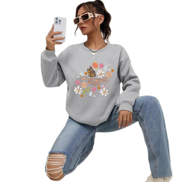 Sweatshirt femme avec design floral créatif et impression inspirante Chic & Stil