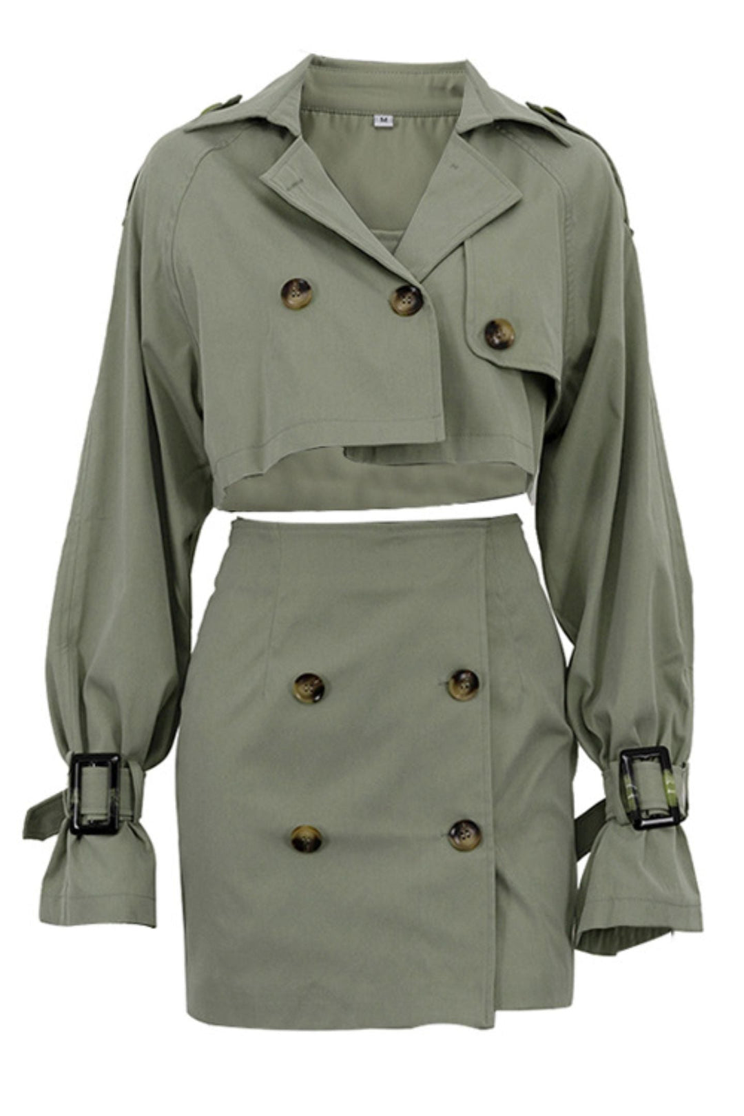 Lune London | Button Detail Cropped Jacket & Mini Skirt Set