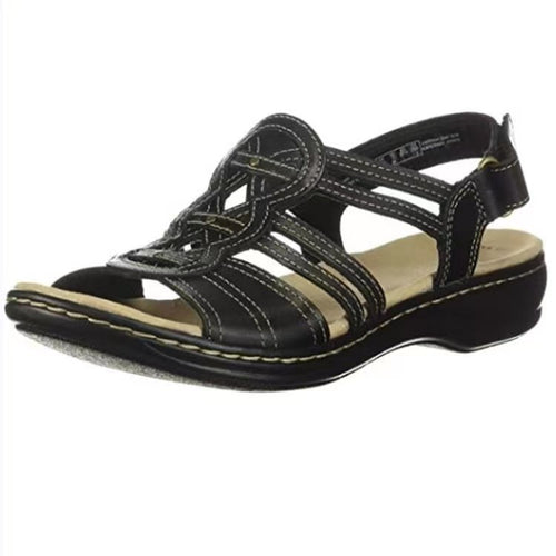 Women's heeled sandals with anatomical insole and adjustable strap Lune London