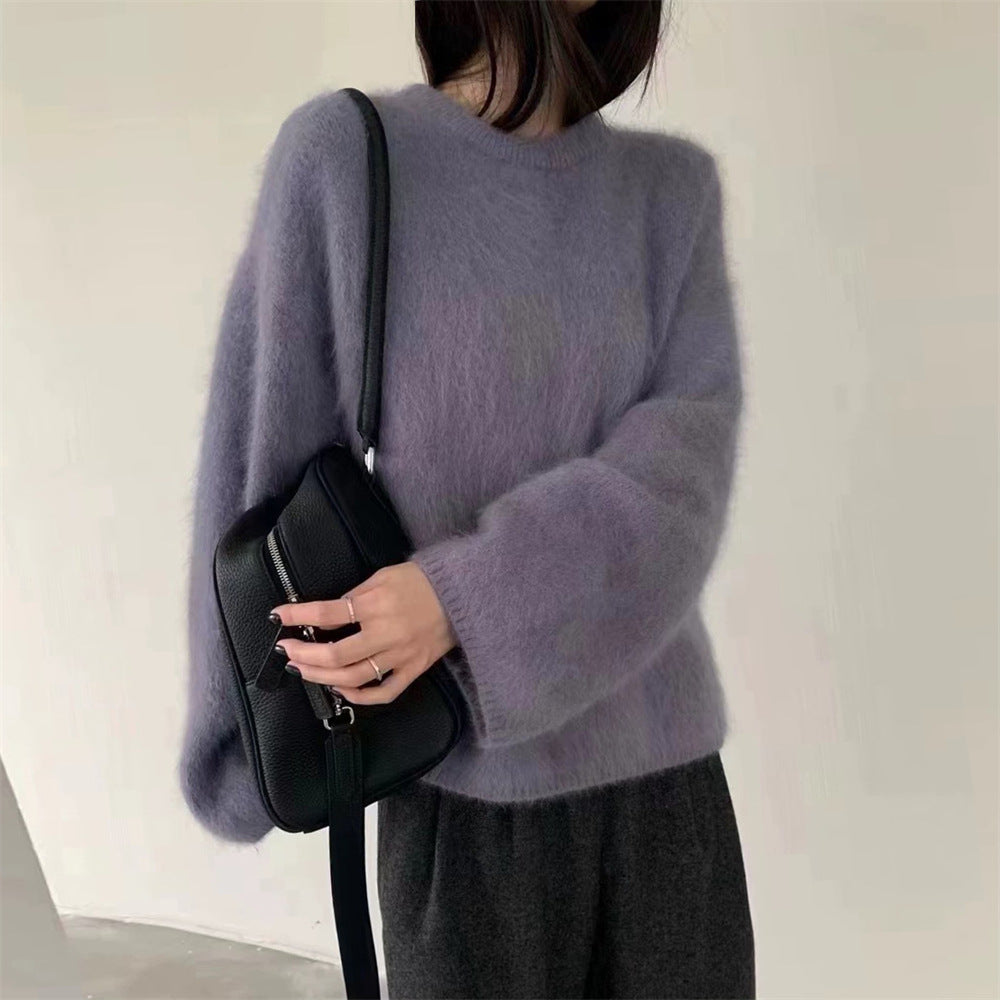 Pull moelleux pour femmes à coupe surdimensionnée en laine mohair Chic & Stil
