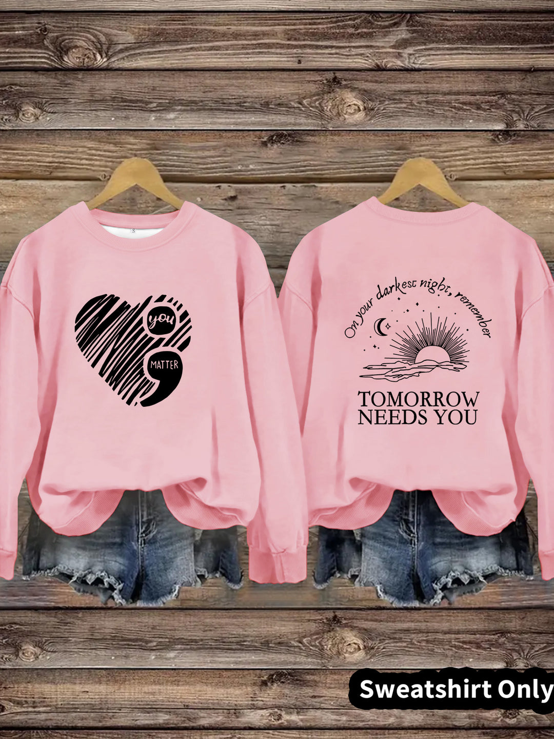 Sweatshirt femme avec impression inspirante et grand motif de coeur Chic & Stil