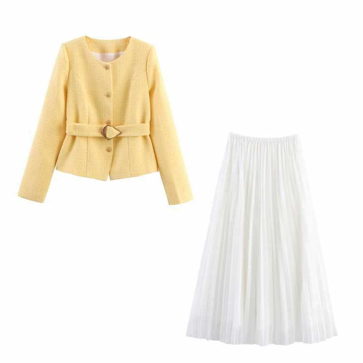 Structured blazer for women with fashion belt Lune London