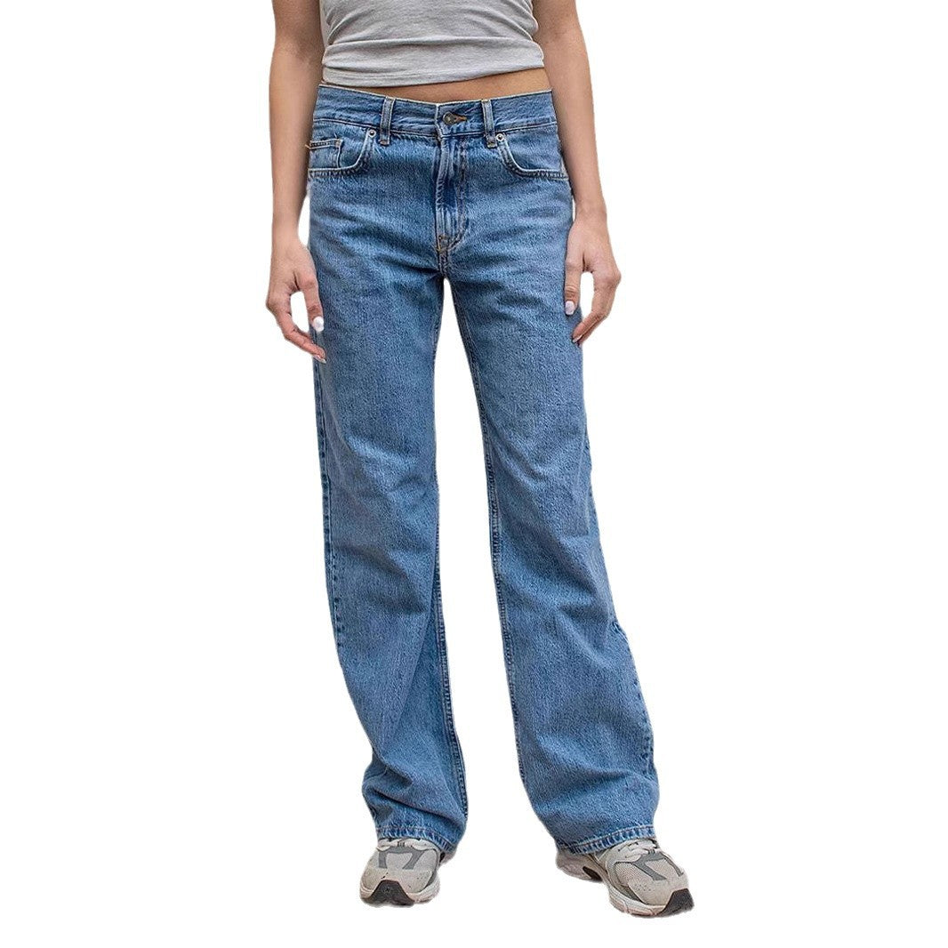 Women's wide jeans with a casual cut and frayed hem Lune London