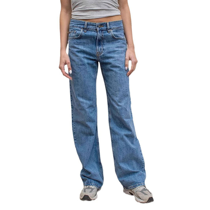 Women's wide jeans with a casual cut and frayed hem Lune London