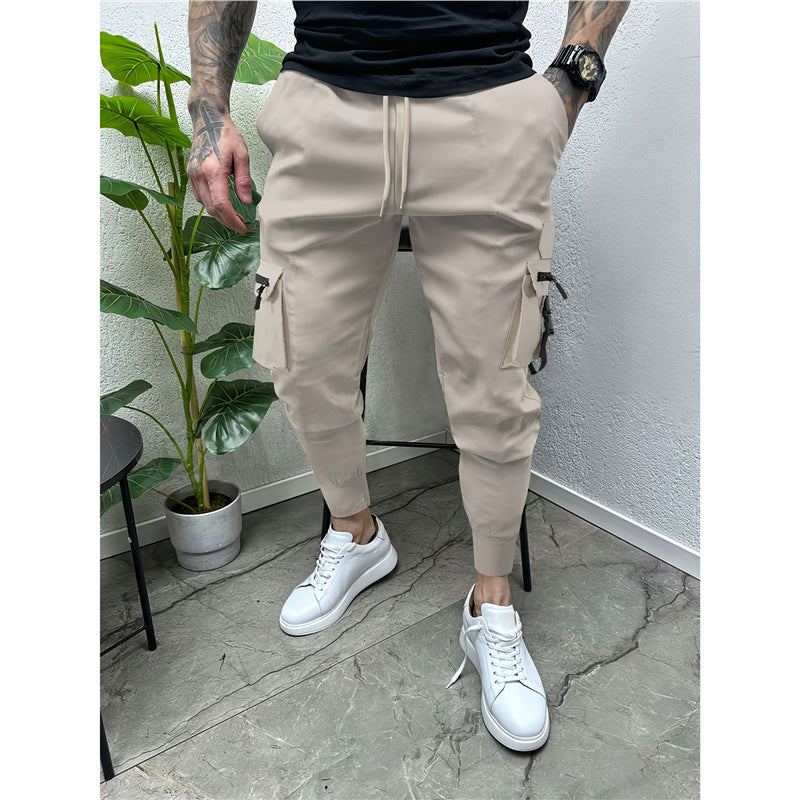 Fashionable cargo jogger pants for men with practical pockets and elastic waistband Lune London