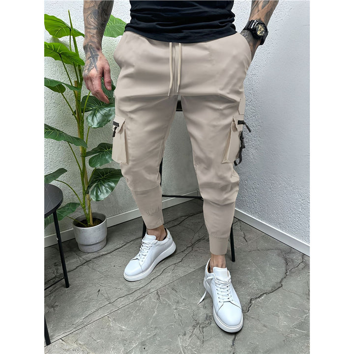 Fashionable cargo jogger pants for men with practical pockets and elastic waistband Lune London