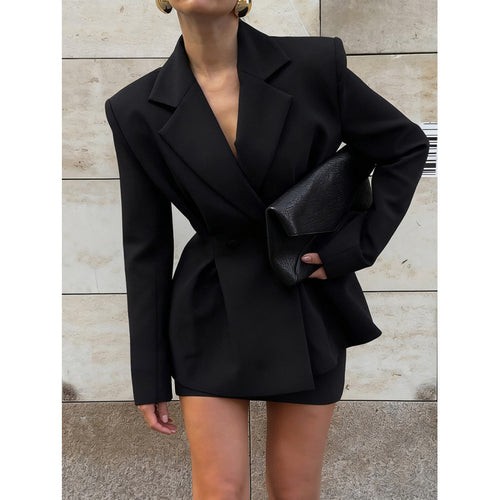Ladies Elegant Tailored Blazer with Chic Peplum Cut and Style
