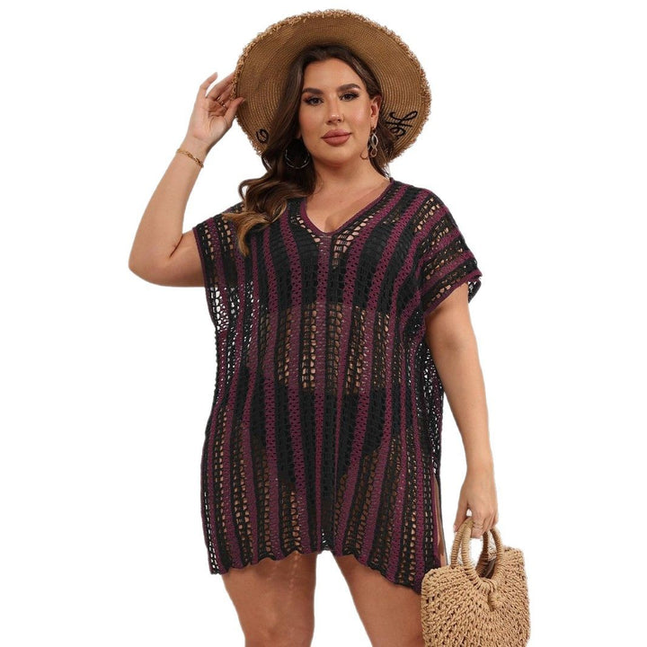 Striped knit beach tunic for ladies Lune London