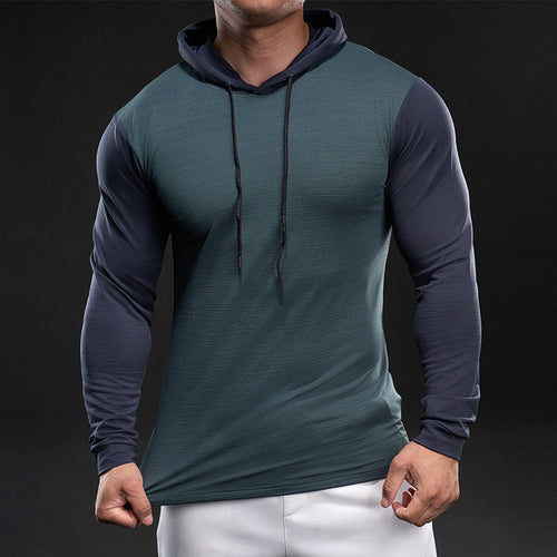 Men's functional long-sleeve breathable t-shirt with hood Lune London
