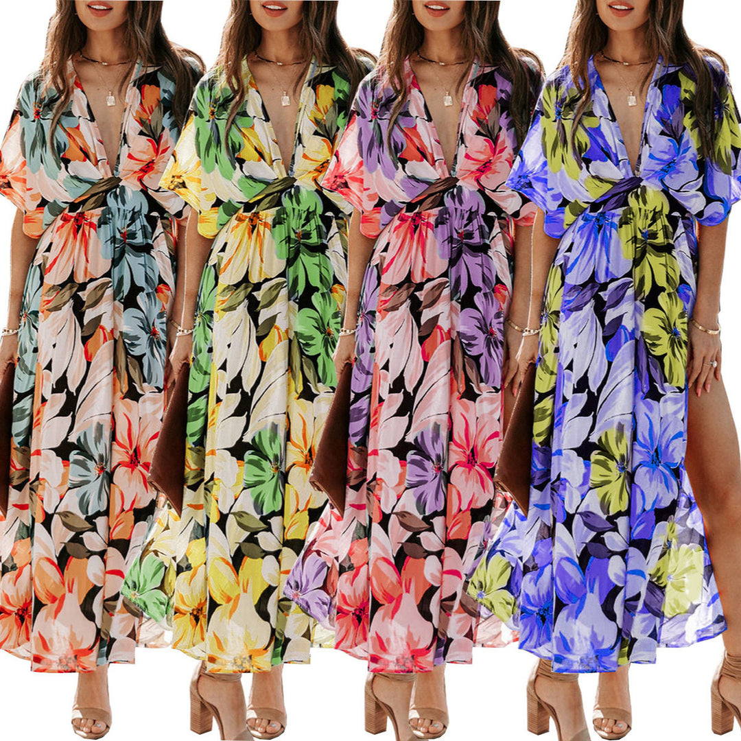 Floral wrap maxi dress for women Lune London