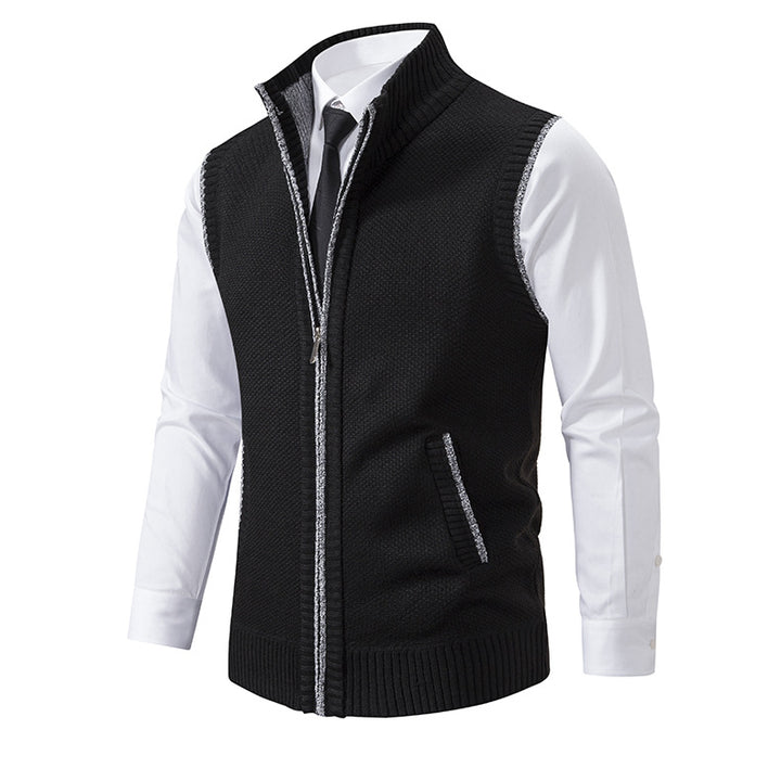 Men's knitted cardigan with zipper and structured design Lune London