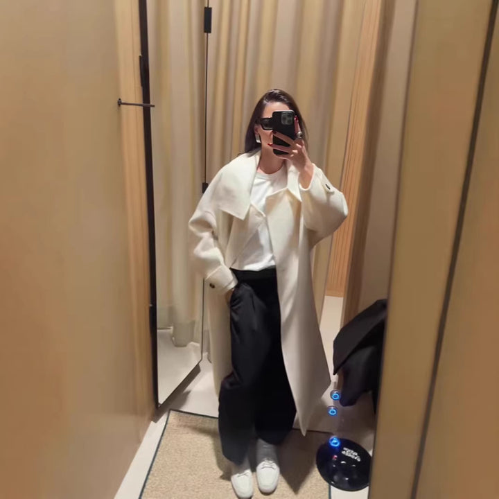 Manteau surdimensionné à col haut Chic & Stil pour femmes