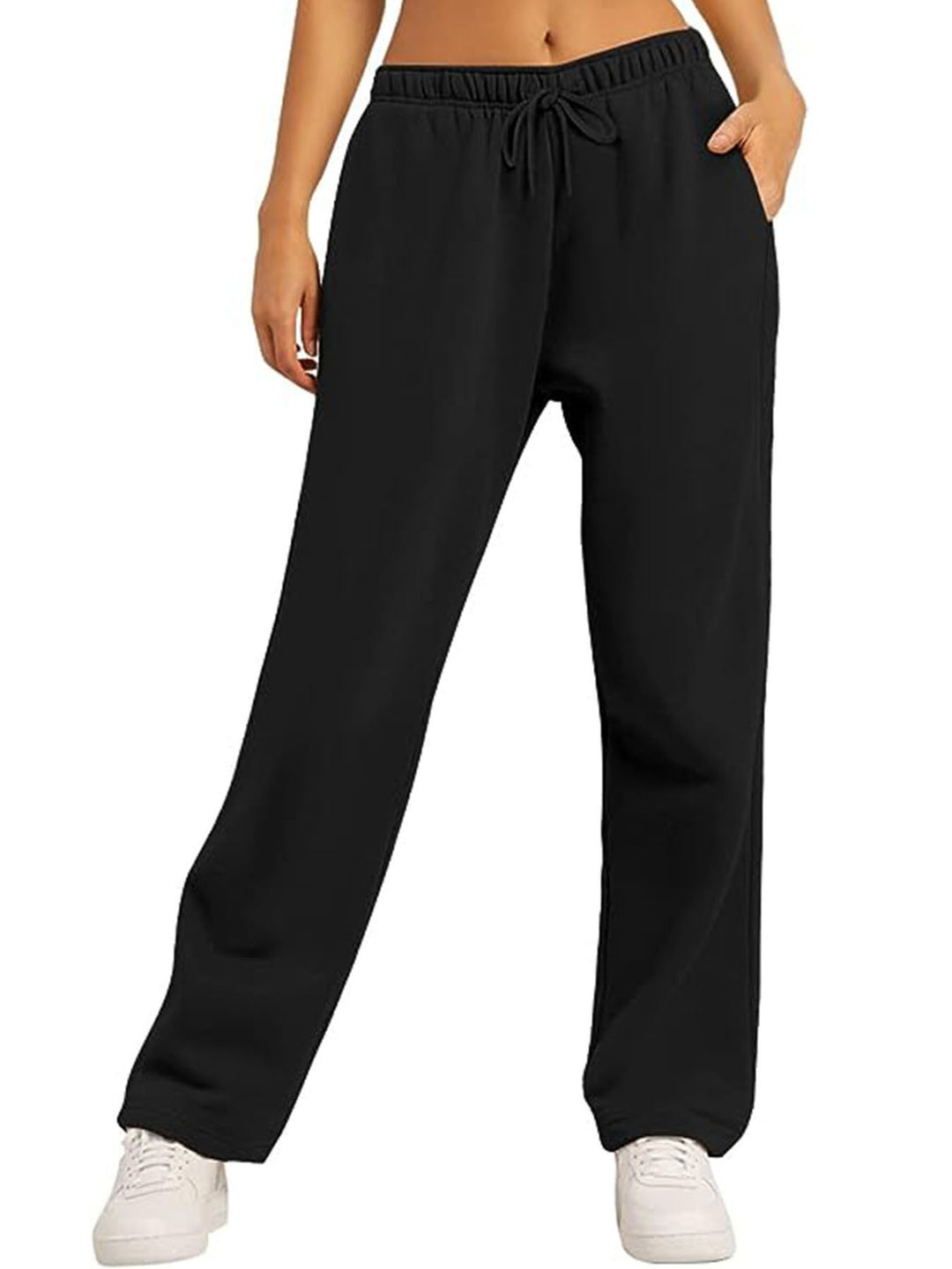 Women's casual leisure pants with a wide cut and elastic waistband Chic & Stil