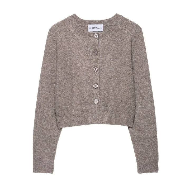 Short knitted jacket for women with fine buttons and an elegant cut Lune London