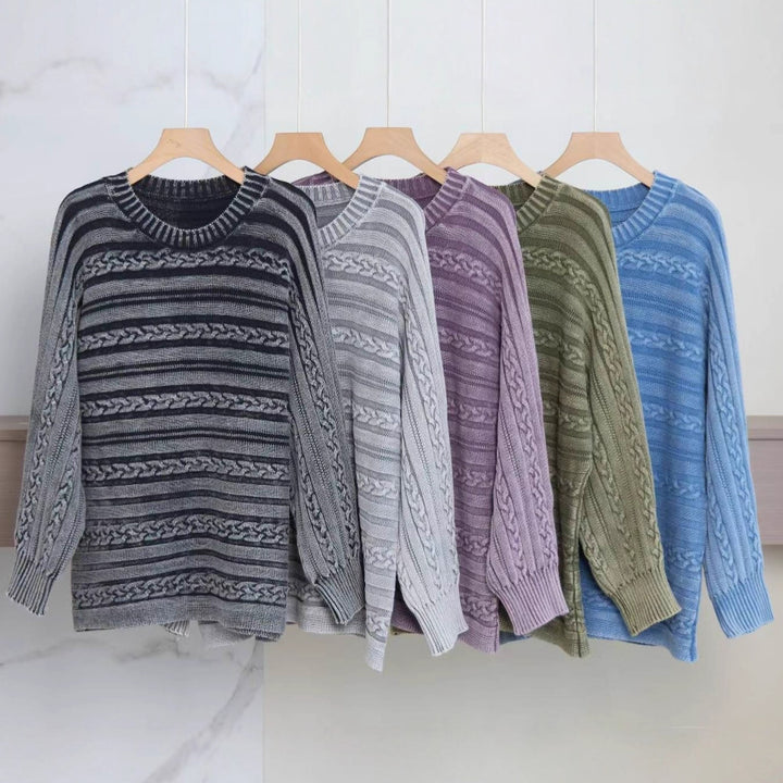 Pull en tricot pour femmes avec design en câble structuré et coupe moderne Chic & Stil