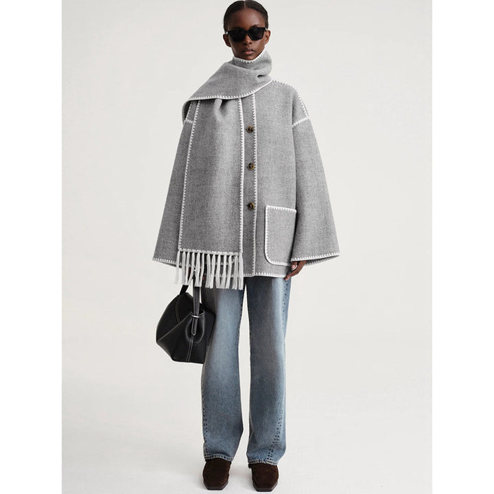 Poncho en laine élégant et polyvalent pour dames Chic & Stil