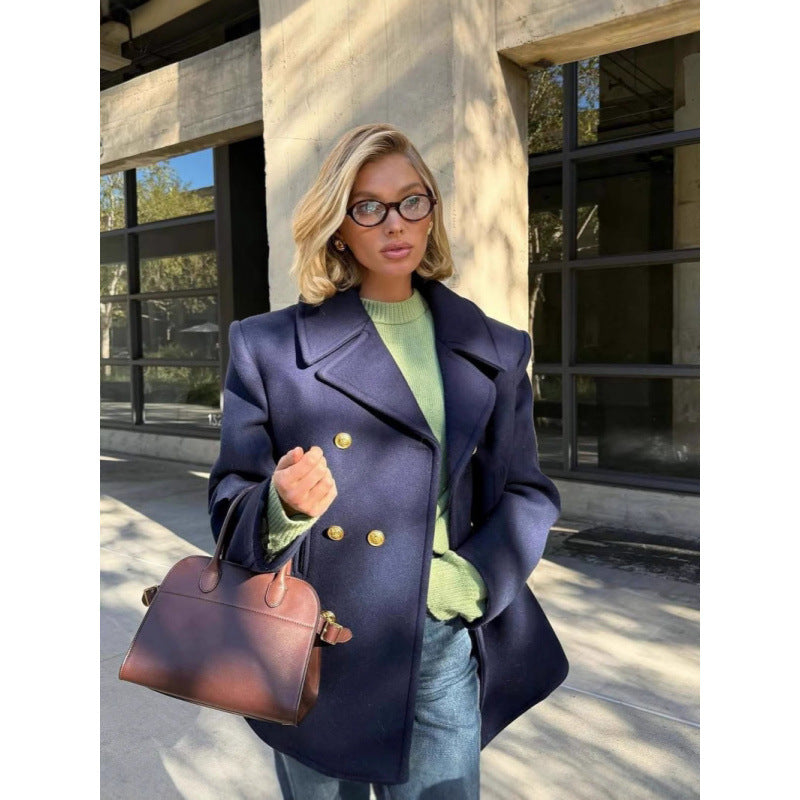 Wool coat for women with double-breasted closure and elegant cut Lune London