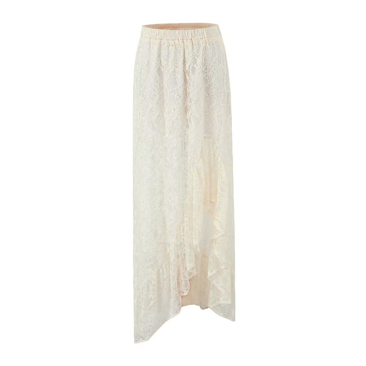 Maxi skirt for women with a delicate lace design and a seductive slit Lune London