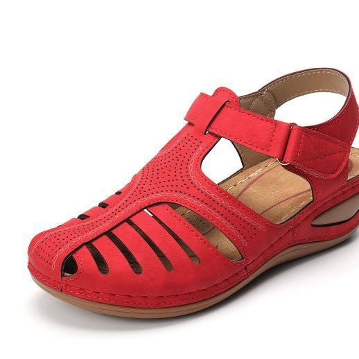 Ladies comfort wedge strap sandals Lune London