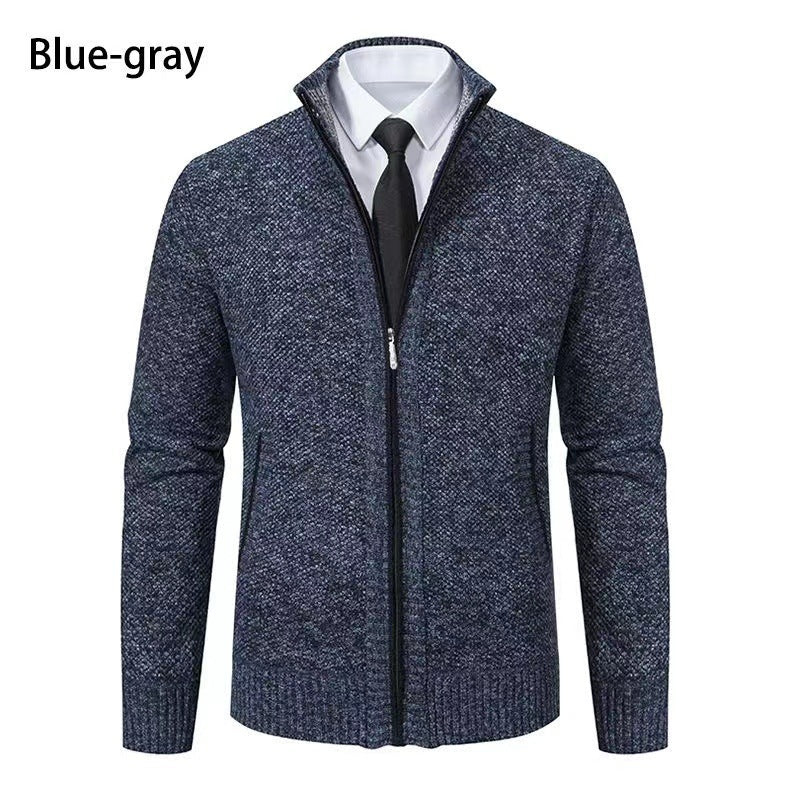 Men's knit jacket with high collar and full zip Lune London