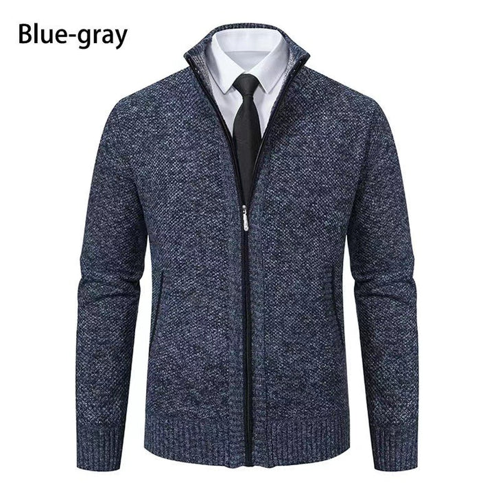 Men's knit jacket with high collar and full zip Lune London