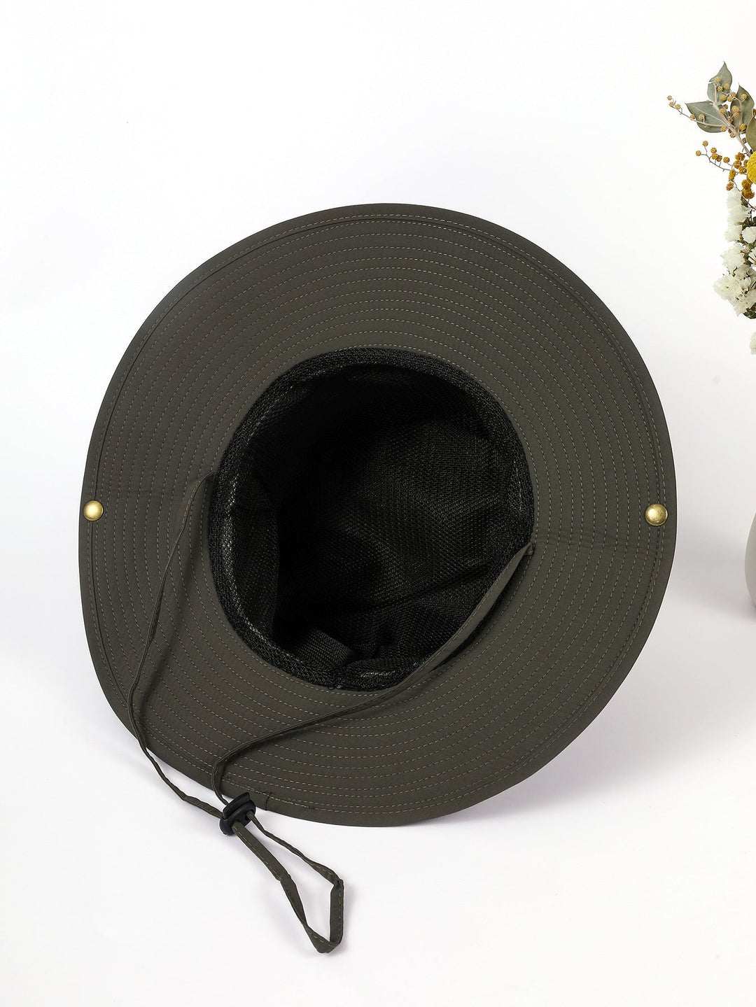 Women's Sun Hat with Wide Brim and Integrated Neck Strap Lune London