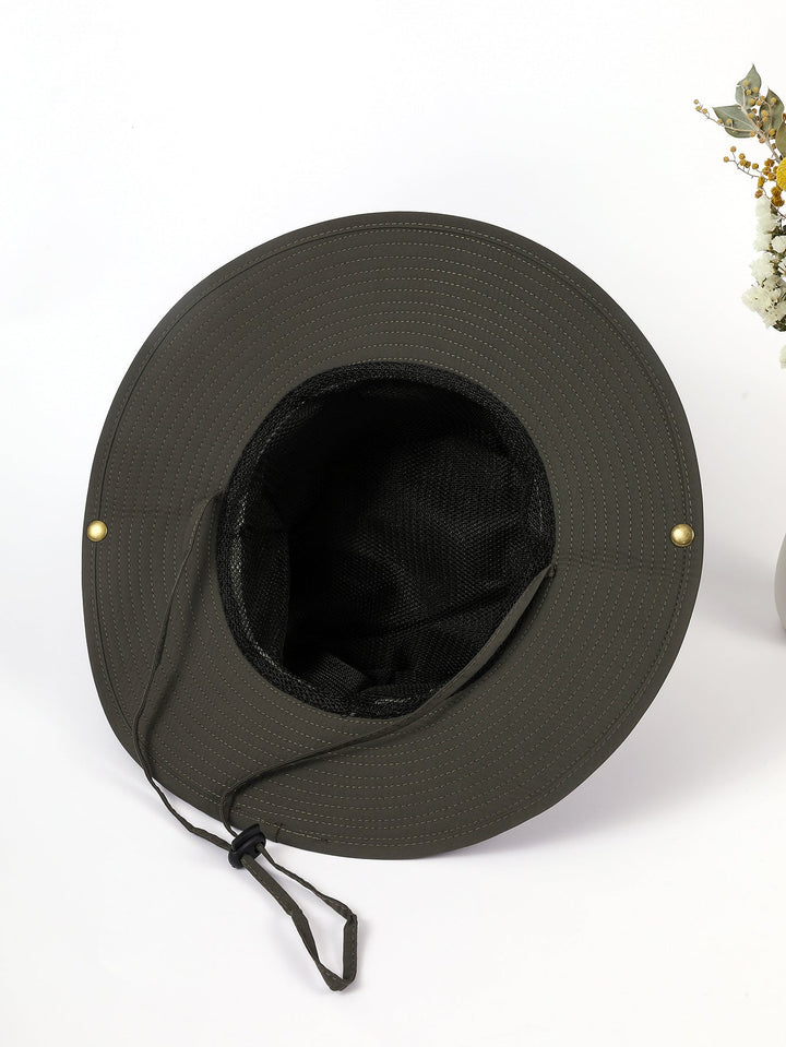 Women's Sun Hat with Wide Brim and Integrated Neck Strap Lune London