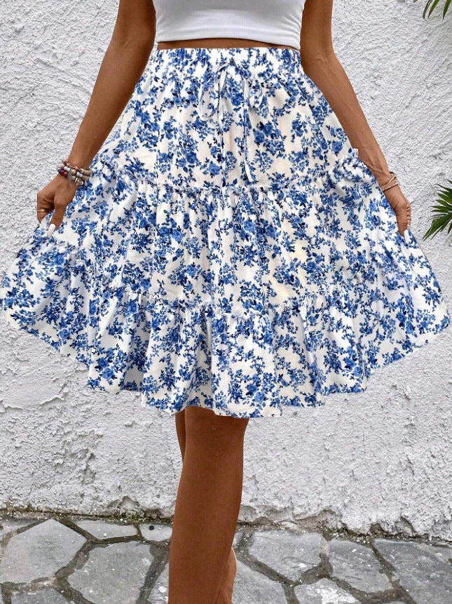 Aire wrap skirt for ladies with ruffle details Lune London