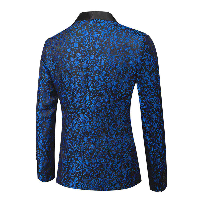 Veste de smoking extravagante pour hommes avec motif jacquard floral Lune London
