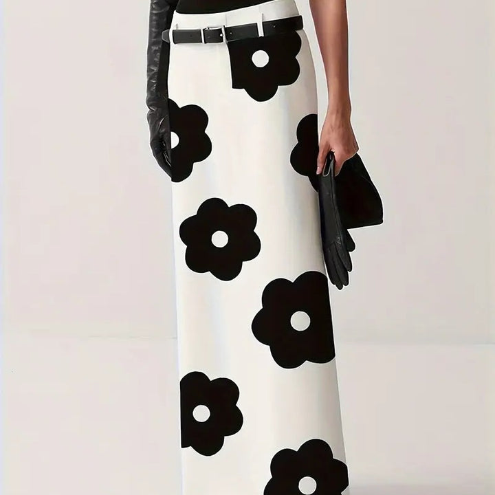 Maxi skirt for women with floral pattern and elegant silhouette Lune London