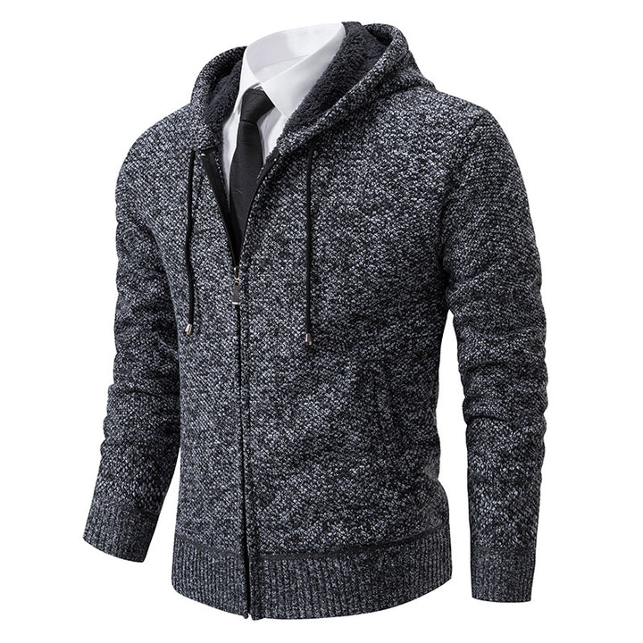 Men's knit jacket with modern cut and practical zipper Lune London