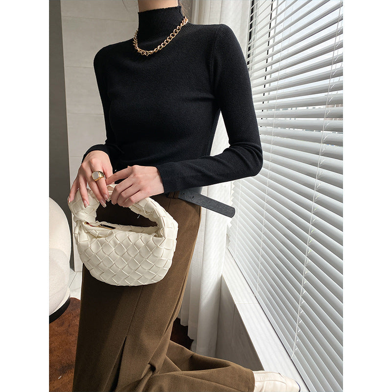 Women's fine knit top with high collar Chic & Stil