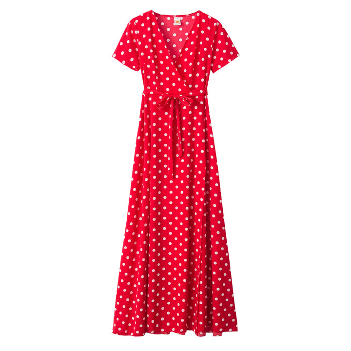 Robe maxi femme avec design floral enroulé et taille élégante Chic & Stil