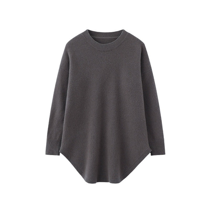 Oversized knitted sweater for women with asymmetrical hem Lune London