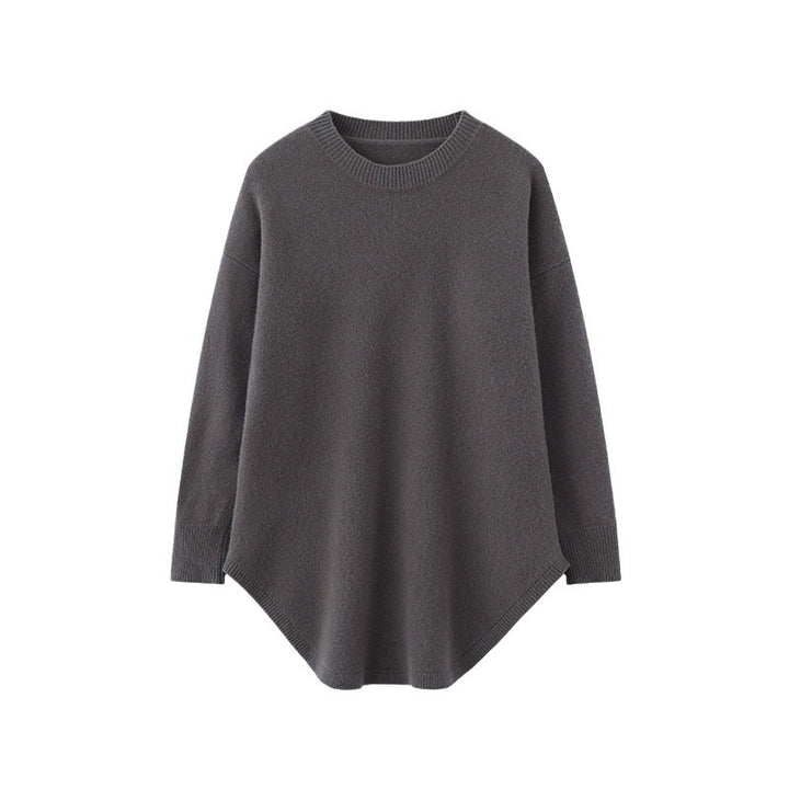 Oversized knitted sweater for women with asymmetrical hem Lune London