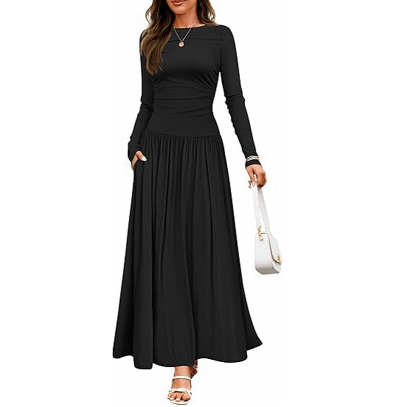 Maxi dress for women with long sleeves and practical pocket design Lune London