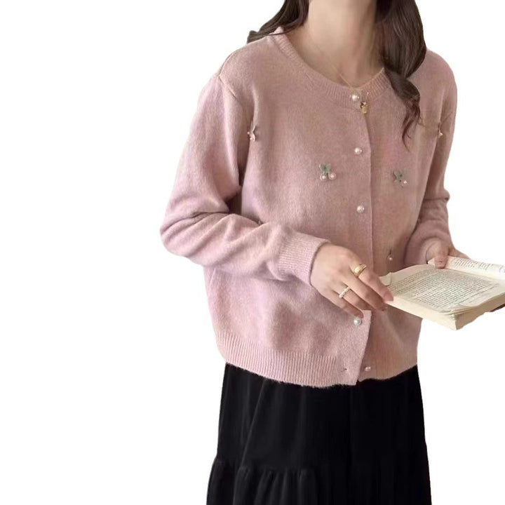Knit jacket for women with fine beaded and floral appliqués Lune London