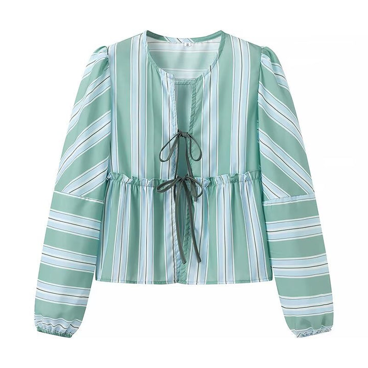 Ladies' beach shorts with a trendy striped pattern and an elastic waist Lune London