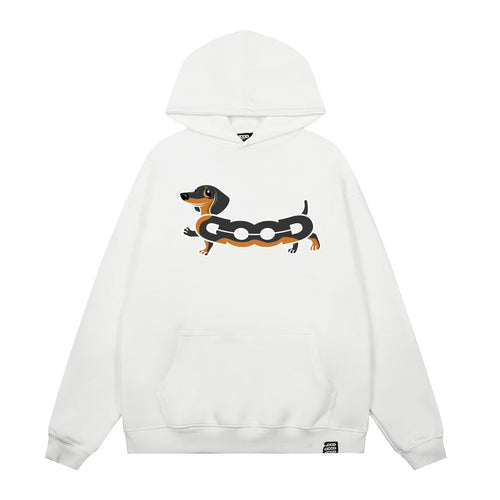 Women's hooded sweatshirt with charming dog screen print Chic & Stil
