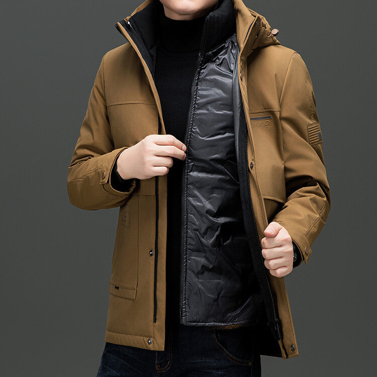 Waterproof transition jacket for men with practical inner lining Lune London