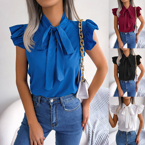 Ladies elegant blouse with bow Lune London