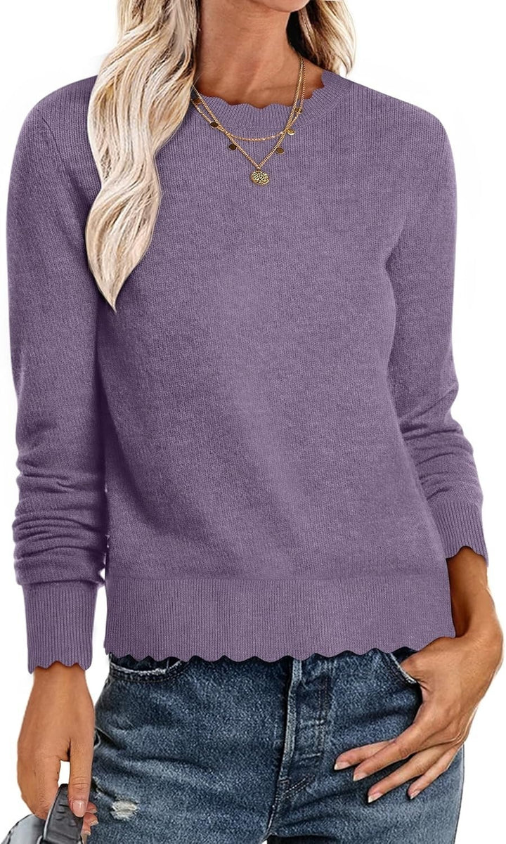 Chic and Stylish Women's Sweatshirt with Wavy Hem