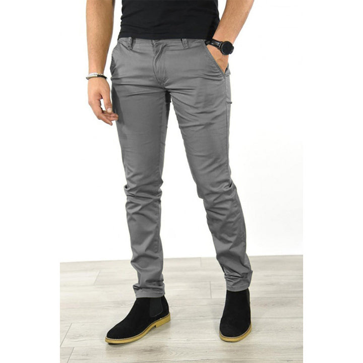 Elegant chino pants for men with a slim fit and elastic waistband Lune London