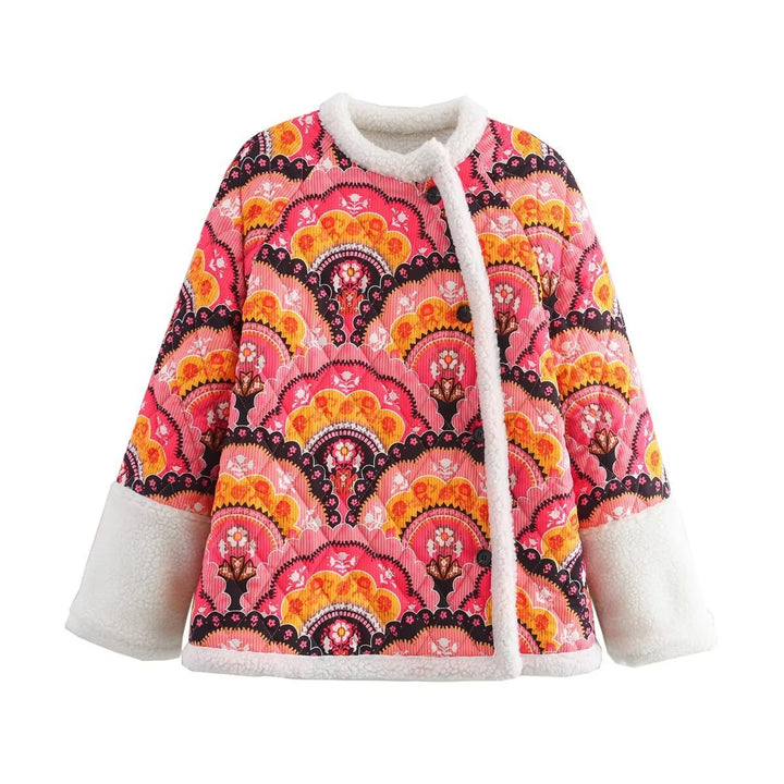 Ladies quilted vest with colorful pattern and soft lining Lune London