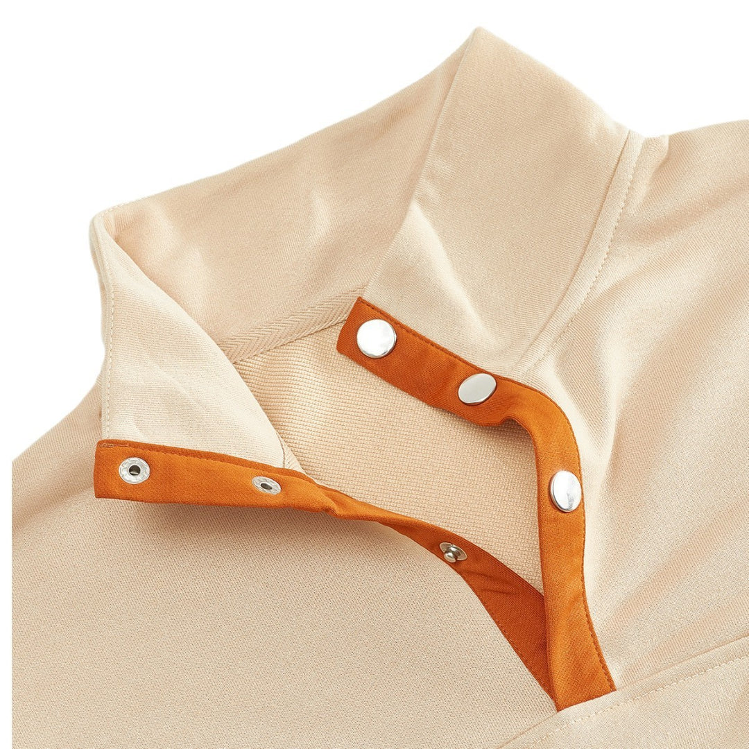 Men's stylish sweater with button placket and pockets Chic and style