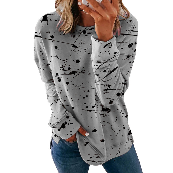 Creative sweater for women with chic and stylish color splash design