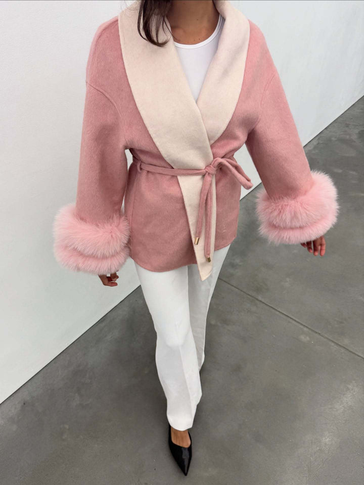 Women Elegant short jacket with luxurious fur decorations Lune London