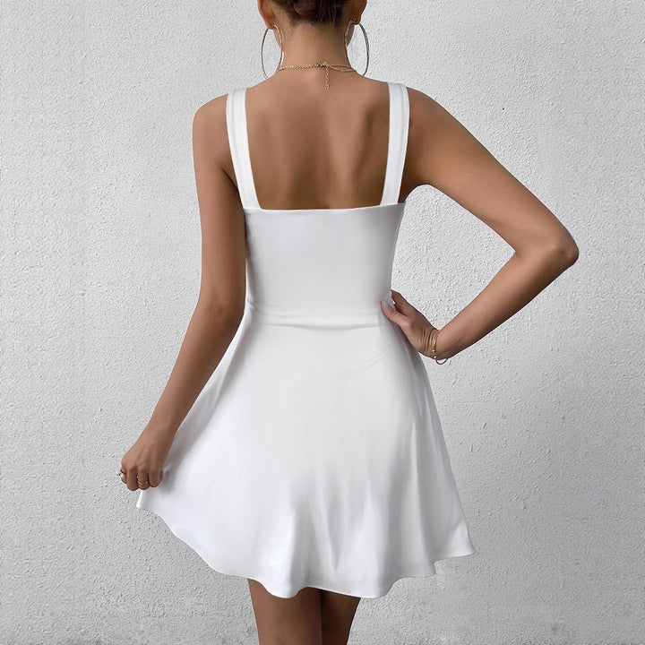 Women's Cut-Out Mini Dress with Button Detail and Figure-Hugging Fit Lune London